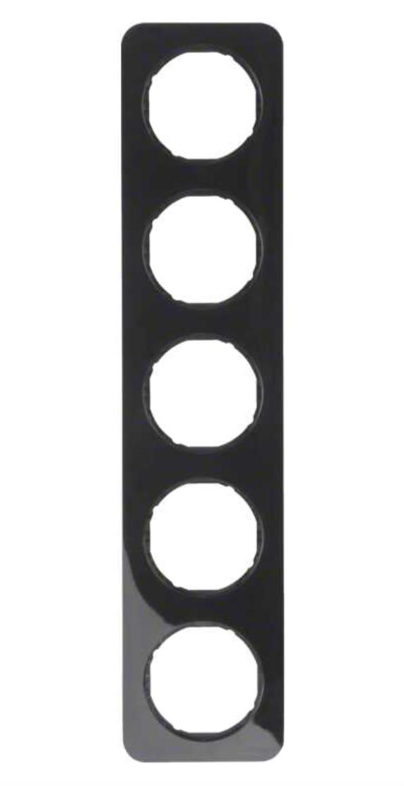 Рамка 4-местная Berker R1 Черный 10142145 Hager - Зображення