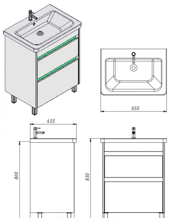 Шафка з умивальником Luton Lt-65 дуб вотан Juventa - Зображення 164747810-c621e.jpg