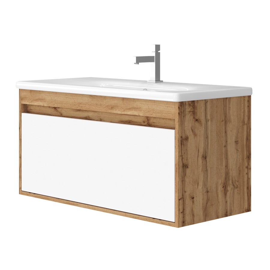 Шафка з умивальником Malta Mlt-100 дуб вотан Juventa - Зображення