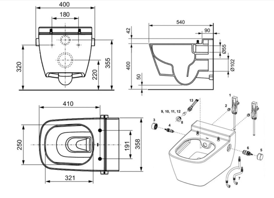 Унітаз підвісний із функцією біде One 9700200 TECE - Зображення 164751086-035ce.jpg