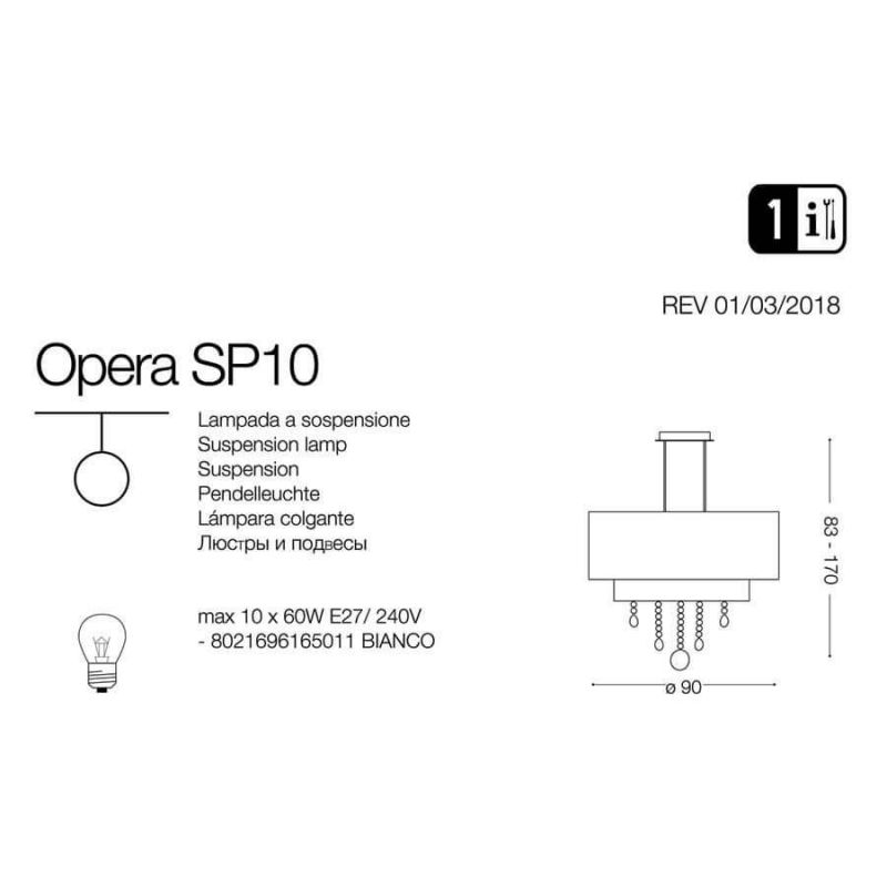 Люстра OPERA SP10 BIANCO (165011), IDEAL LUX - Зображення 165011-.jpg