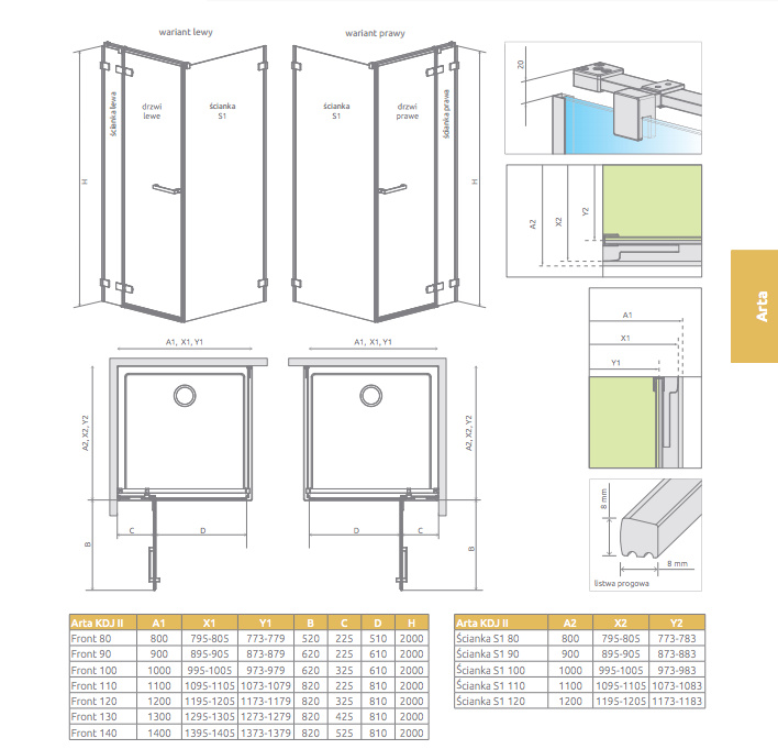 Фронтальная стенка Arta KDJ II 323 L RADAWAY - Зображення 165448996-cfd6f.jpg