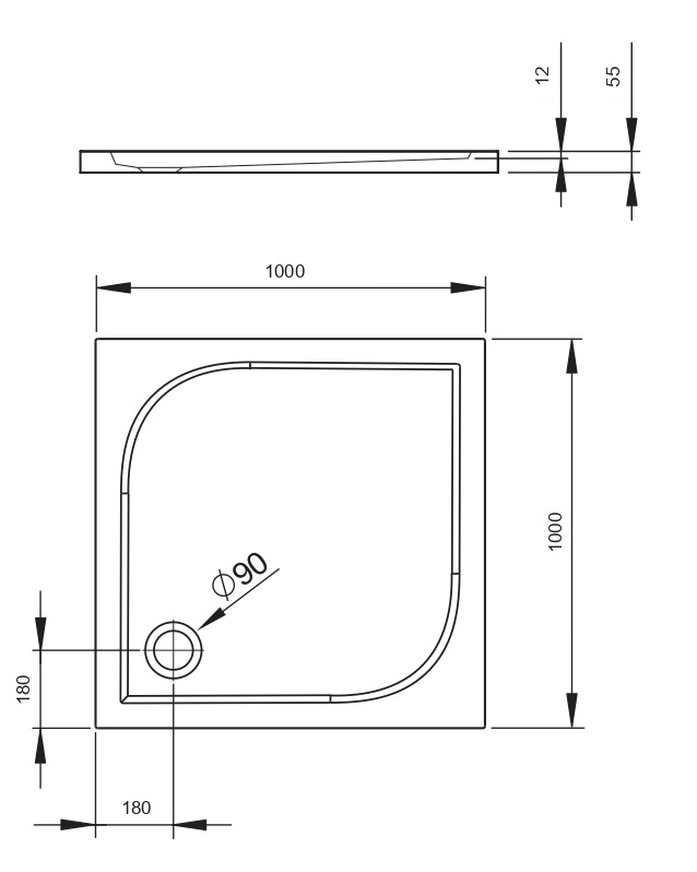 Душовий піддон Delos C 100x100 RADAWAY - Зображення 165449070-0c2c7.jpeg
