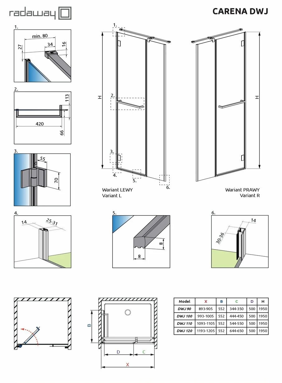 Душова кабіна Carena DWJ 120 L RADAWAY - Зображення 165452469-25929.jpg