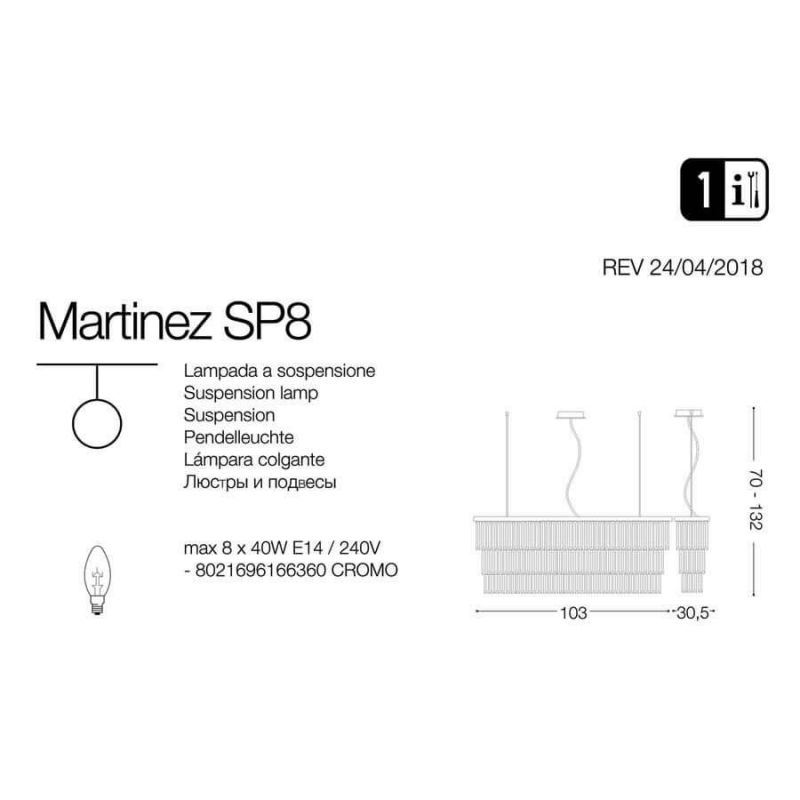 Люстра MARTINEZ SP8 CROMO (166360), IDEAL LUX - Зображення 166360-1.jpg