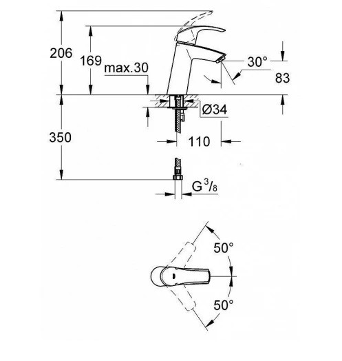 Смеситель для умывальника M-Size Eurosmart 23324001 Grohe - Зображення 166371163-e4e89.jpg