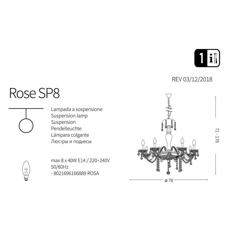 Люстра ROSE SP8 (166889), IDEAL LUX - Зображення 166889-.jpg