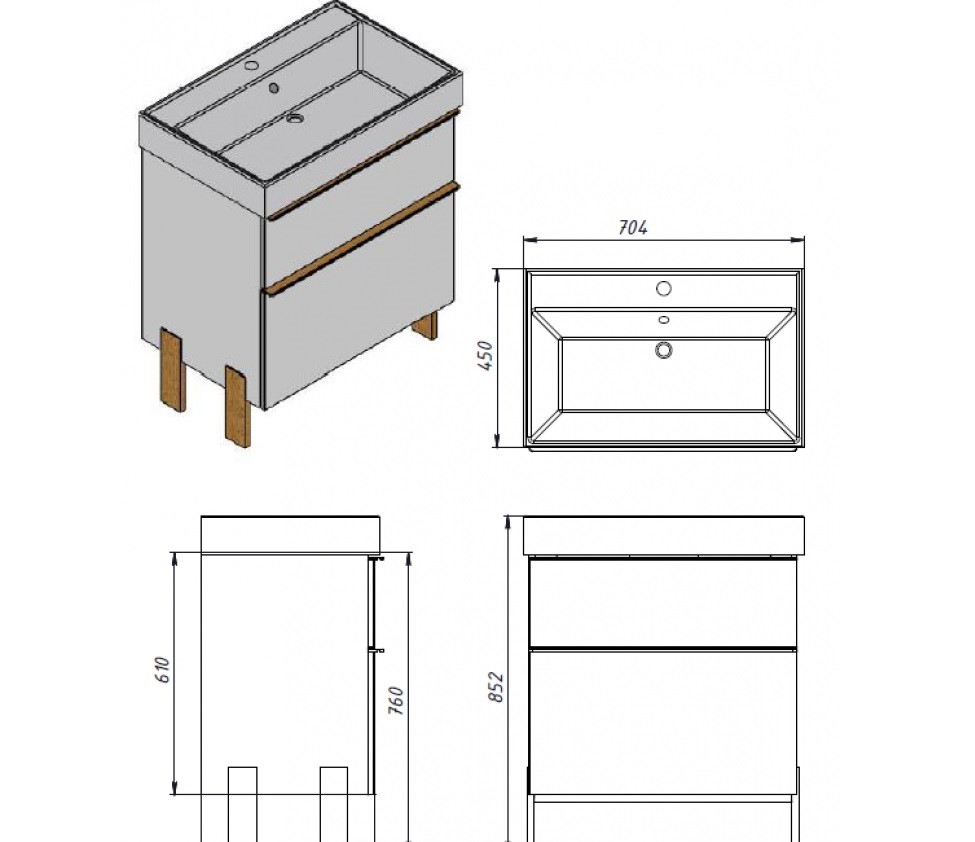 Шафка з умивальником Manhattan Mh-70 сірий Juventa - Зображення 166934087-e6d4c.jpg