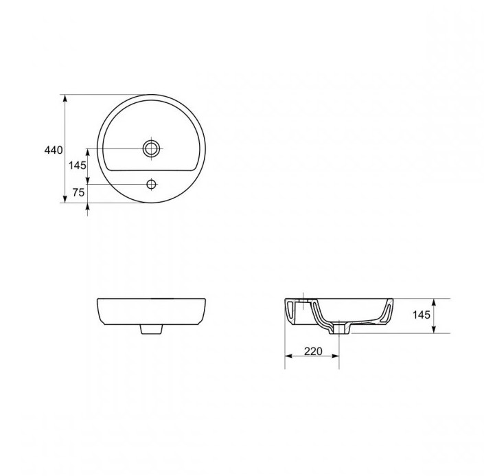 Умивальник Caspia 44 Cersanit - Зображення 167747393-64b24.jpg