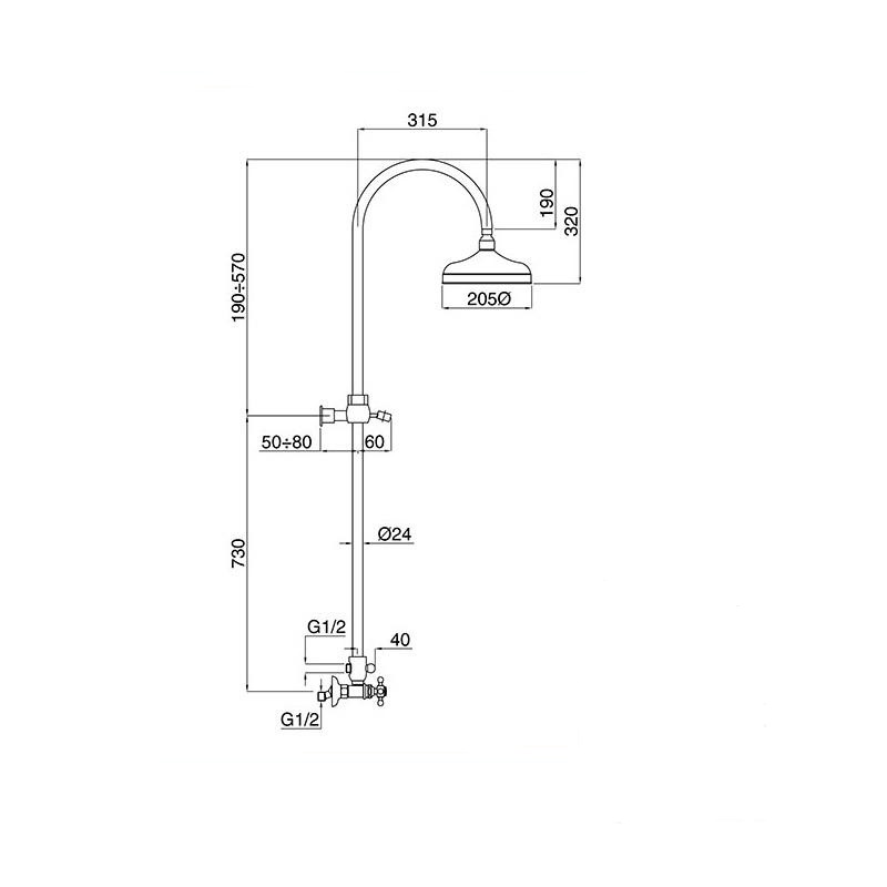 Душова система Arcadia хром ARCCR8347C BUGNATESE - Зображення 167797446-218fe.jpg