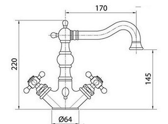 Змішувач для умивальника Arcadia хром ARCCR8334 WH BUGNATESE - Зображення 167797447-0b705.jpg