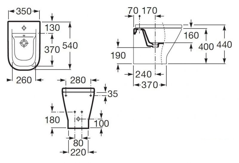 Биде напольное Gap (А357477000), Roca - Зображення 167970-92a5a.jpg