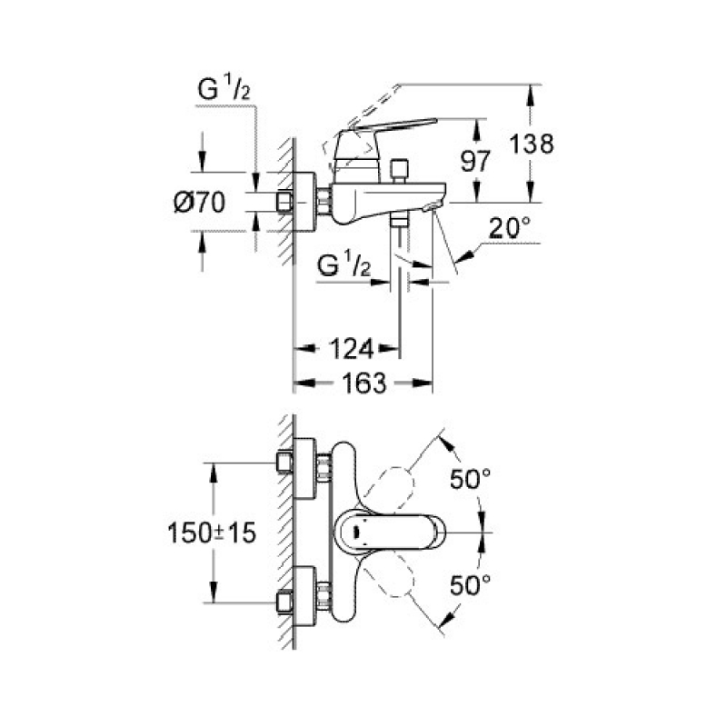 Змішувач для ванни Eurosmart Cosmopolitan (32831000), Grohe - Зображення 168257-ce07c.jpg