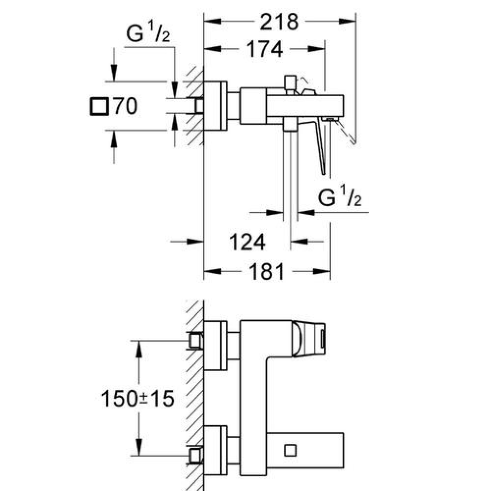 Змішувач для ванни Eurocube (23140000), Grohe - Зображення 168310-d741e.jpg