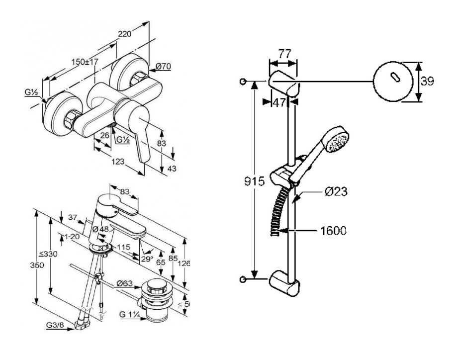 Набір змішувачів 3 в 1 Logo Neo (378450575), Kludi - Зображення 168376-3ebf2.jpg
