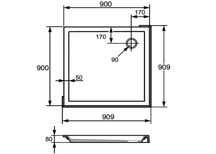 Душовий піддон X1 Verano 90x90 см, Huppe - Зображення 168471-99f35.jpg