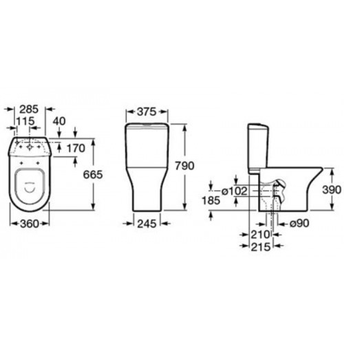 Компакт Gap з кришкою soft-close (А34947800W), Roca - Зображення 168474-481f2.jpg