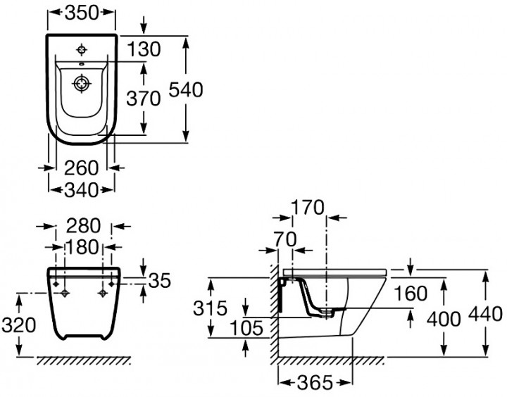 Біде підвісне Gap (A357476000), Roca - Зображення 168718-4426f.jpg