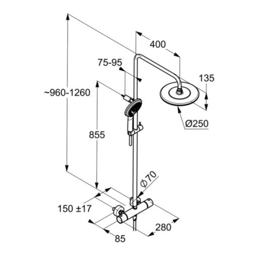 Душова система Dual Shower System Freshline (6709205-00), Kludi - Зображення 168801-e639d.jpg