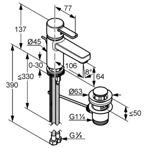 Змішувач для умивальника DN 10 Zenta (382509175) білий, Kludi - Зображення 168810-b0f4f.jpg