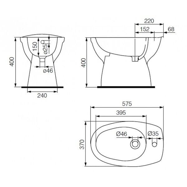 Биде напольное ЕКО 2000 (CCBF1000018220), Cersanit - Зображення 168881-b9e3b.jpg