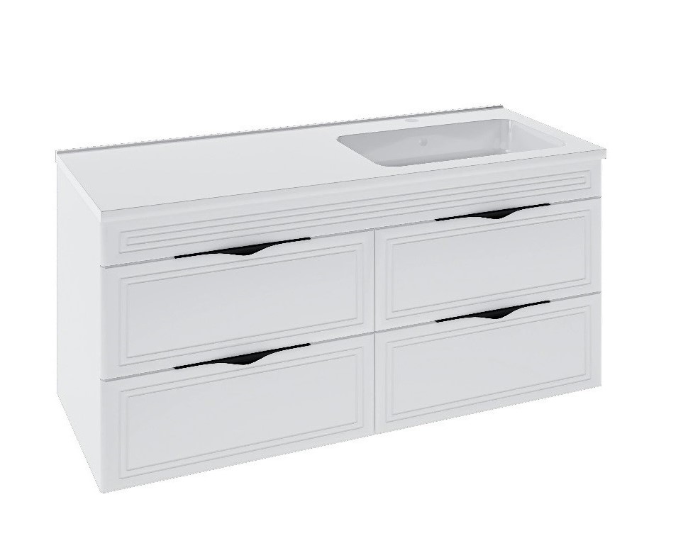 Шафка з умивальником Родео 120 R Естель білий Mirater - Зображення