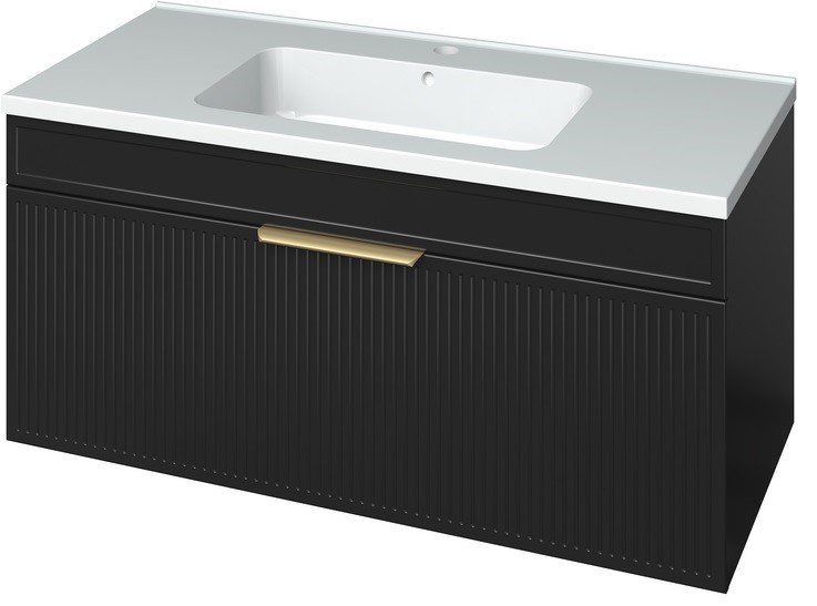 Шафка з умивальником Родео 100 Адель чорний Mirater - Зображення