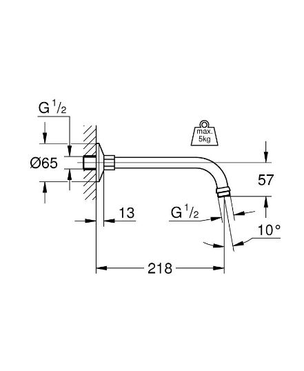 Душовий кронштейн 218 мм Relexa (27406000), Grohe - Зображення 169101-41ddf.jpg