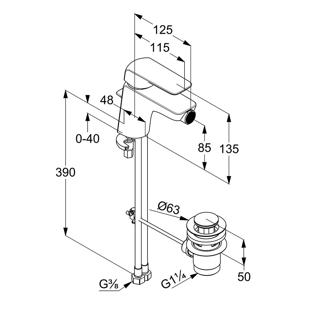 Змішувач для біде DN 15 Ameo (412160575), Kludi - Зображення 169104-21880.jpg