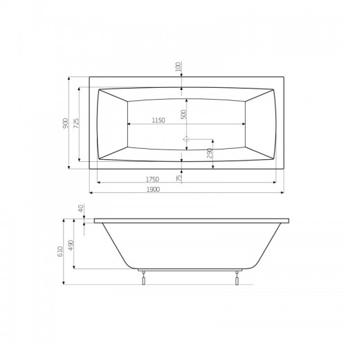 Ванна прямокутна Vita 190x90, Roca - Зображення 169240-802e3.jpg