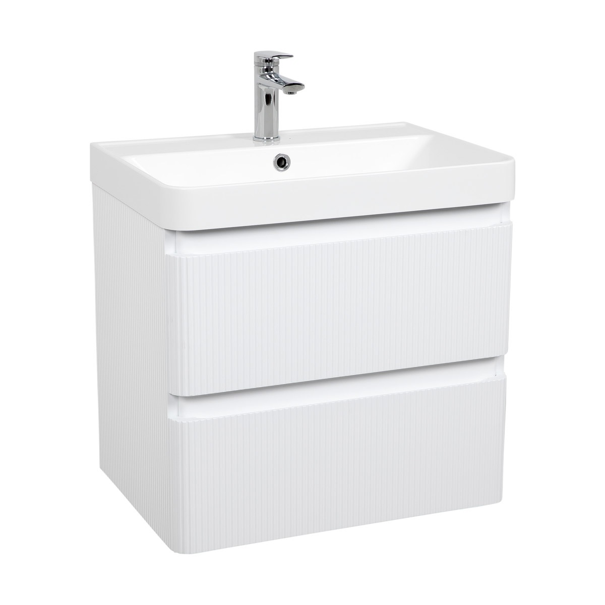 Шафка з умивальником Акцент Люкс 60 Deep White matt Аква Родос - Зображення