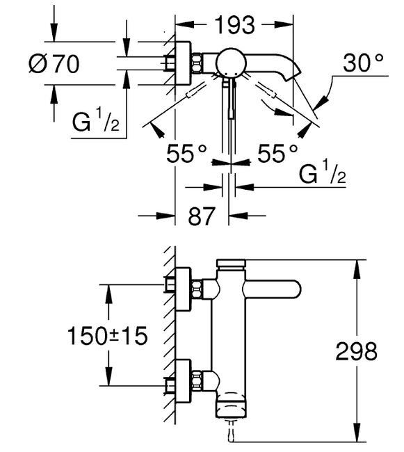 Змішувач для ванни Essence New (33624001), Grohe - Зображення 169499-dce43.jpg