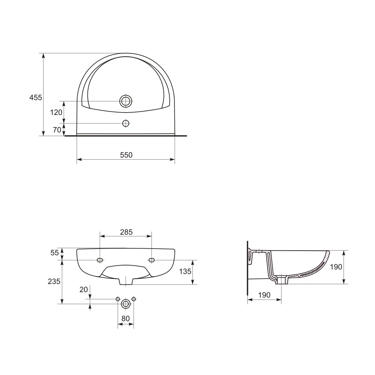 Умивальник 55 см President CCWS1000428211 Cersanit - Зображення 169512-b7322.jpg