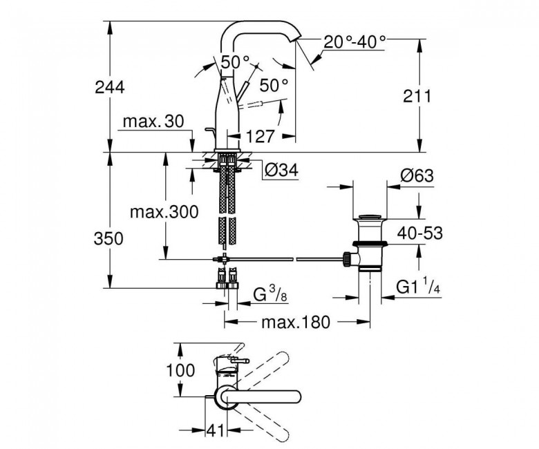 Змішувач для умивальника Essence New (32628001), Grohe - Зображення 169685-91d6e.jpg