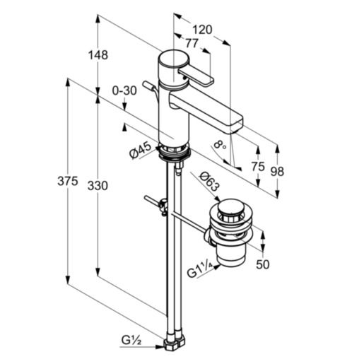 Змішувач для умивальника DN 10 Zenta XL (382600575), Kludi - Зображення 169709-2d095.jpg