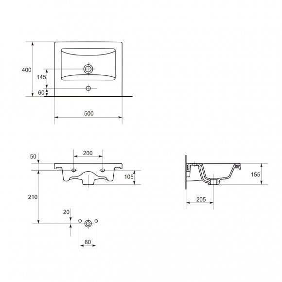 Умывальник 50 см Como (CCWF1000793618), Cersanit - Зображення 169864-c0c7c.jpg
