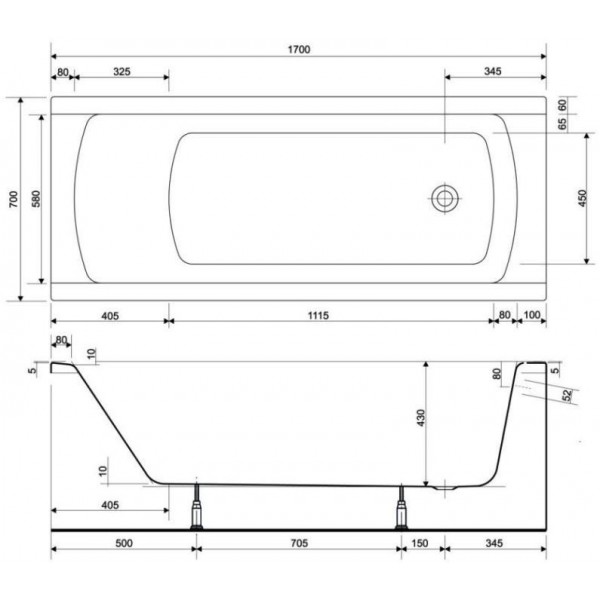 Ванна прямокутна Korat 170x70, Cersanit - Зображення 170102-d7552.jpg