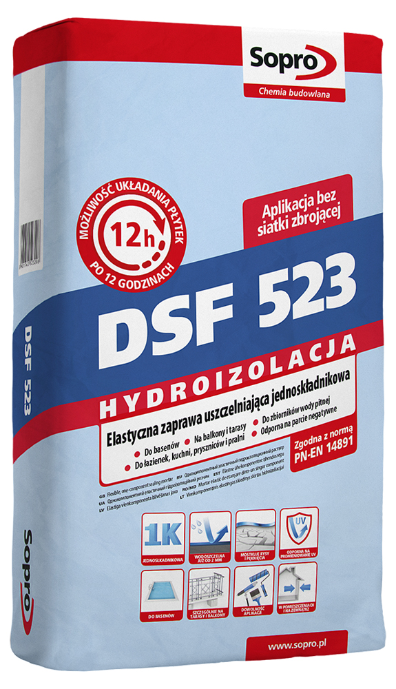 Гідроізоляційна суміш Sopro DSF 523 (20 кг) - Зображення