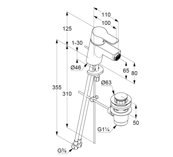 Змішувач для біде DN 15 Pure&Easy (375330565), Kludi - Зображення 170166-fff36.jpg