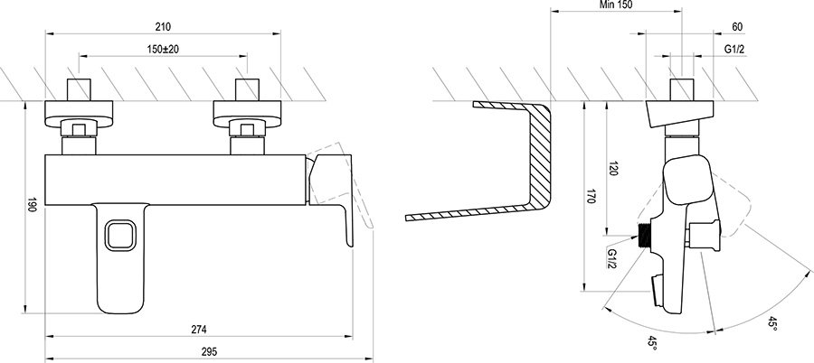 Смеситель для ванны TD 022.00-150 10° X070065 RAVAK - Зображення 170287-8ceea.jpg