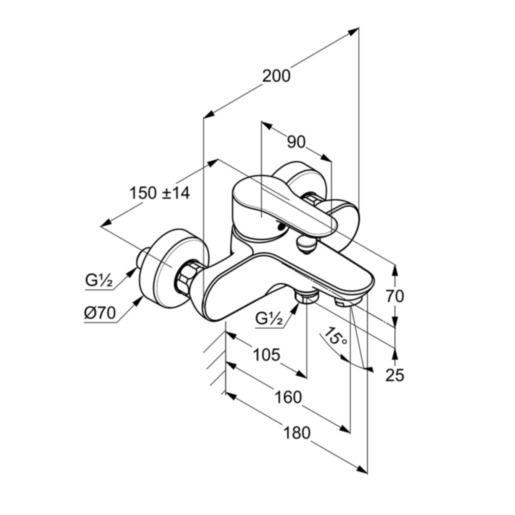 Змішувач для ванни DN 15 Objekta (326530575), Kludi - Зображення 170332-75a8b.jpg