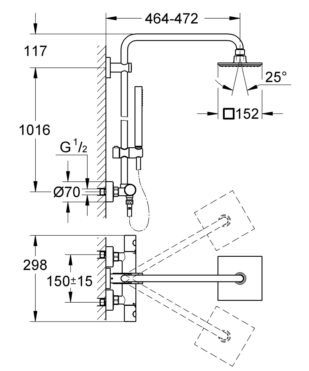 Душова система Euphoria System 150 (27932000), Grohe - Зображення 170390-048d6.jpg