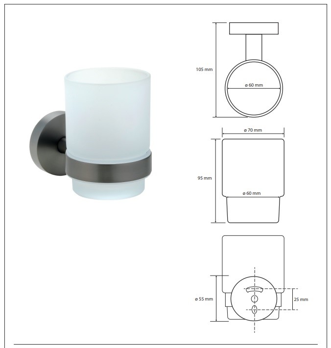Стакан з тримачем Graphit 156110012 Bemeta - Зображення 170423868-fb355.jpg