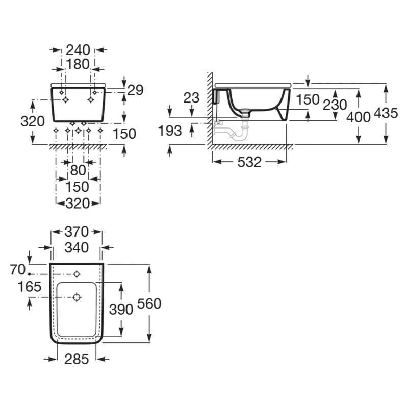 Біде підвісне Inspira Square (A357535000), Roca - Зображення 170571-3f8d2.jpg