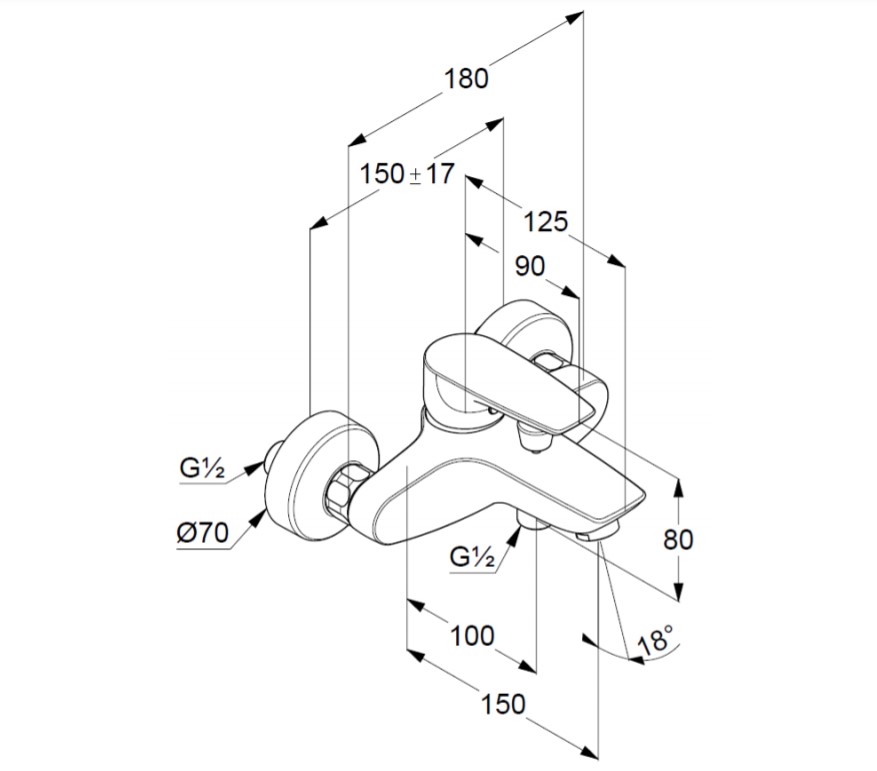 Змішувач для ванни DN 15 Pure&Solid (346810575), Kludi - Зображення 170590-6ff79.jpg