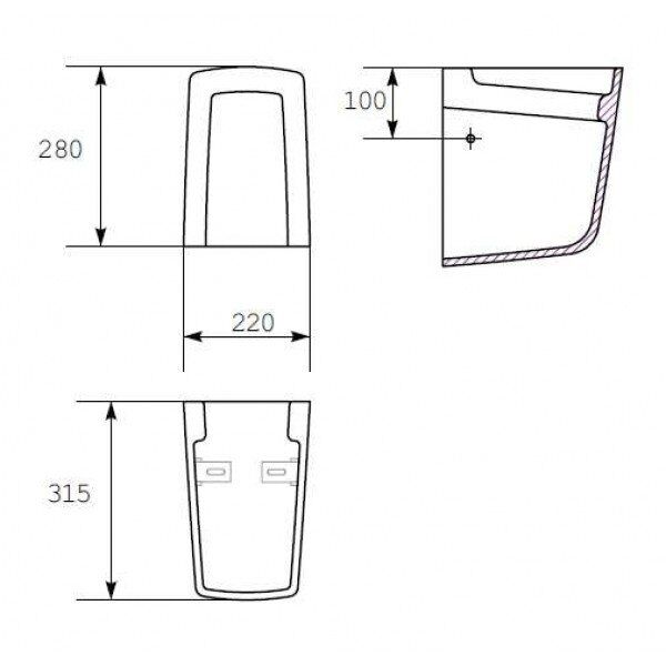 Напівколона для умивальника Carina (CCPS1000190936), Cersanit - Зображення 170605-26713.jpg