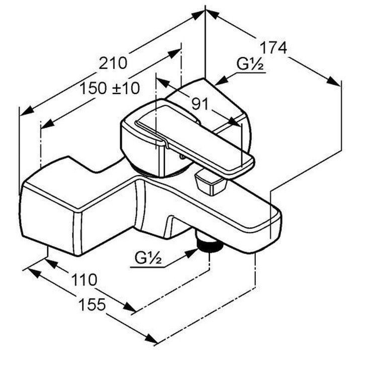 Смеситель для ванны DN 15 Q-Beo 504430565 Kludi - Зображення 170728682-0964e.jpg