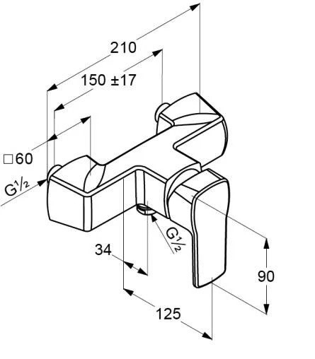 Смеситель для душа DN 15 Q-Beo 507140565 Kludi - Зображення 170728684-d724f.jpg