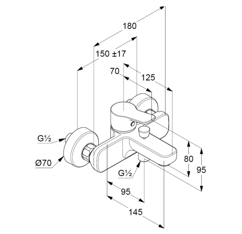 Змішувач для ванни DN 15 Pure&Easy (376810565), Kludi - Зображення 170739-ef7a5.jpg