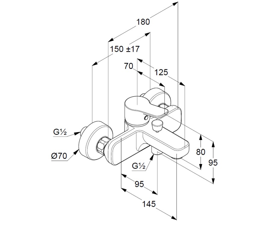 Змішувач для ванни DN 15 Pure&Easy (376819165) білий, Kludi - Зображення 170740-7d355.jpg